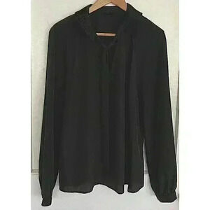 Guess Black Shirt  with Acordian Collar & Tie Front .